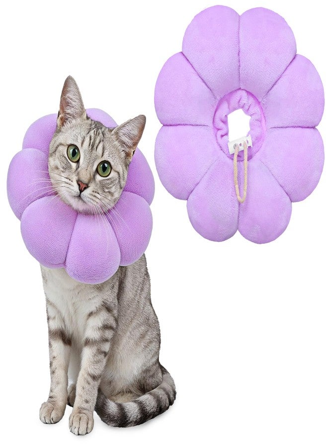 Hpmjz Cat Cone Collar Comfy Flower Style Elizabeth Collar Soft Waterproof Cat Recovery Collars Stop Licking Scratching After Surgery Cute Adjustable Lightweight Kitten Collars for Cats Kittens Small Dogs - Image 1